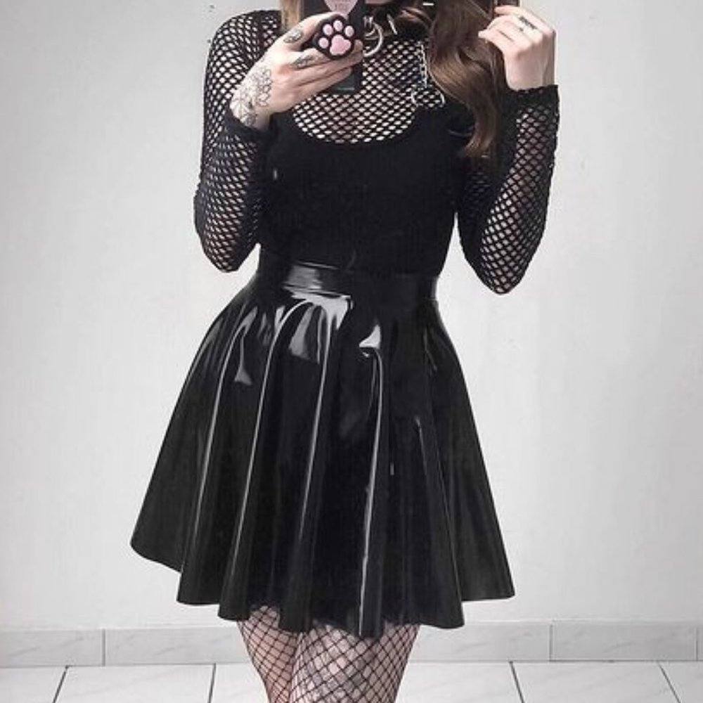 Blackmilk PVC skater skirt